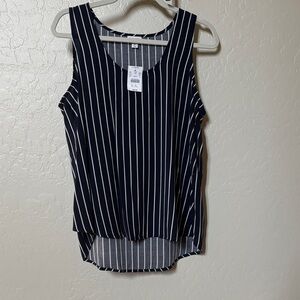 J. Crew Navy and White Striped Tank Top